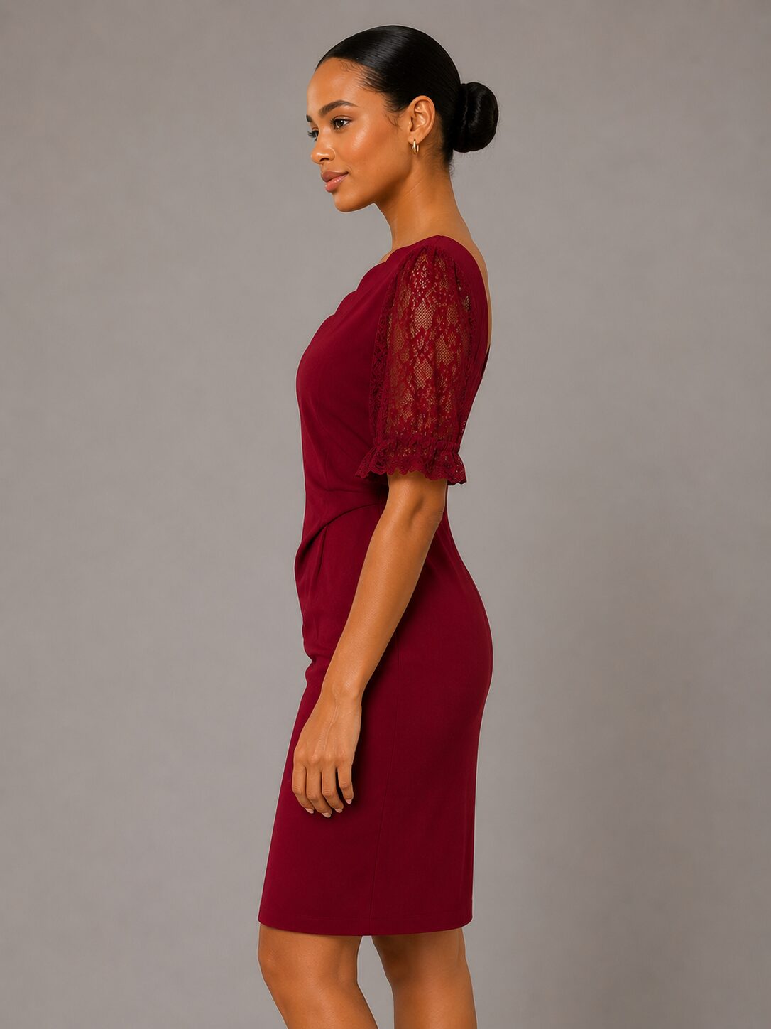 Lace-Sleeve Pencil Dress - Image 4