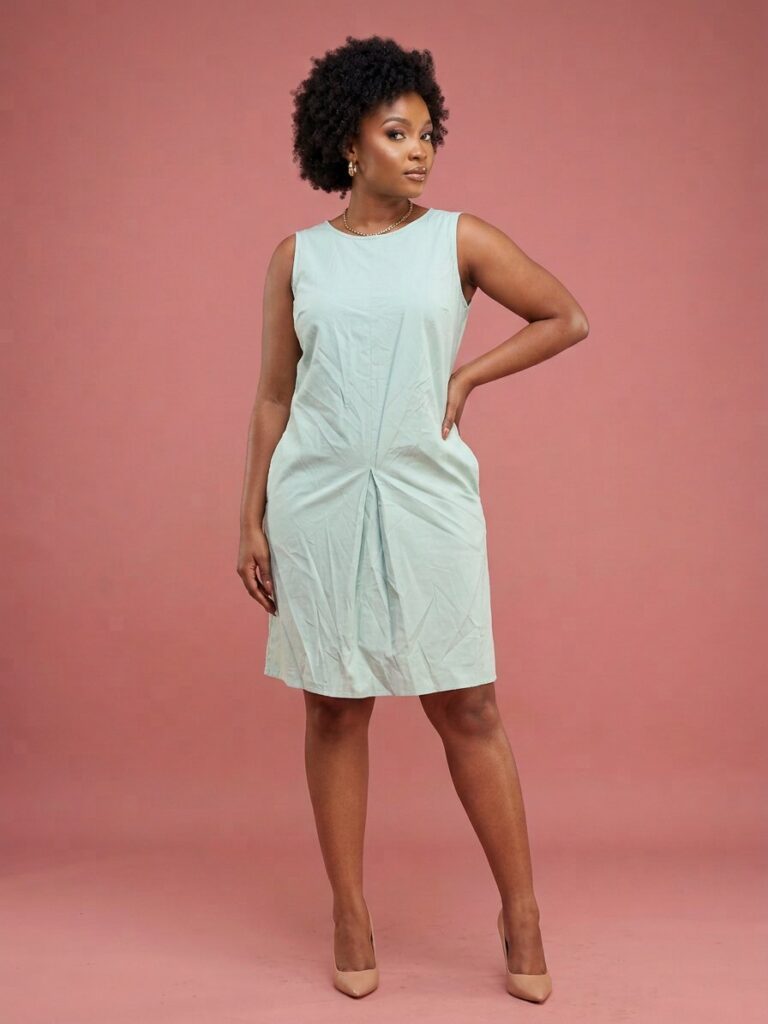 Mint Pleated Sleeveless Midi Dress