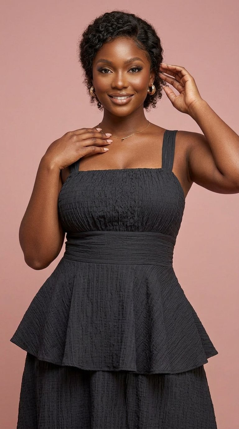 Tiered Cami Noir Maxi Dress - Image 5