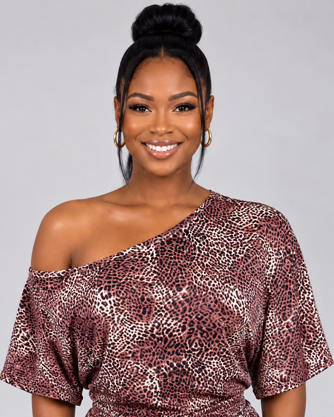 Rose Leopard Midi Dress - Image 2